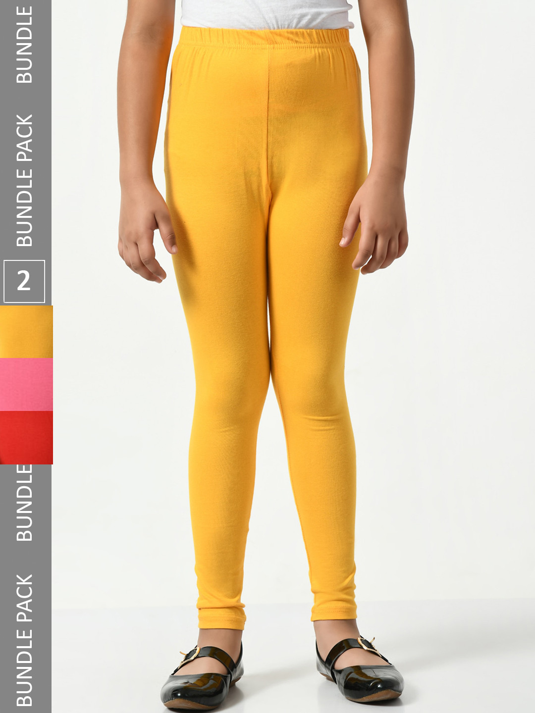 

BAESD Girls Pack Of 2 Churidar-Length Leggings, Yellow