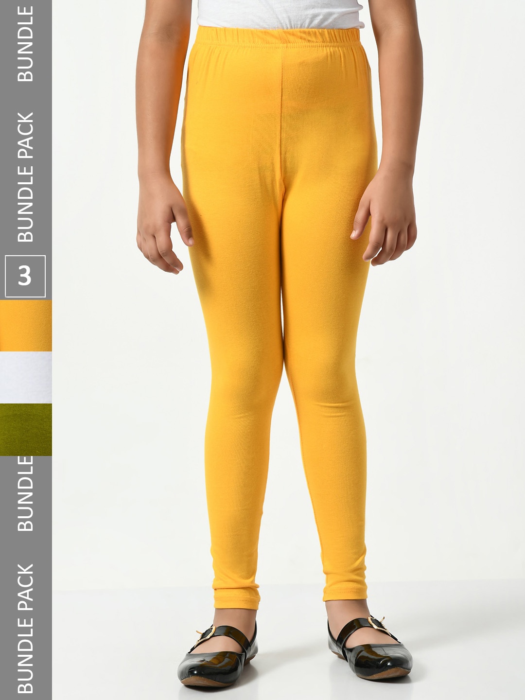 

BAESD Pack Of 3 Churidar-Length Leggings, Yellow