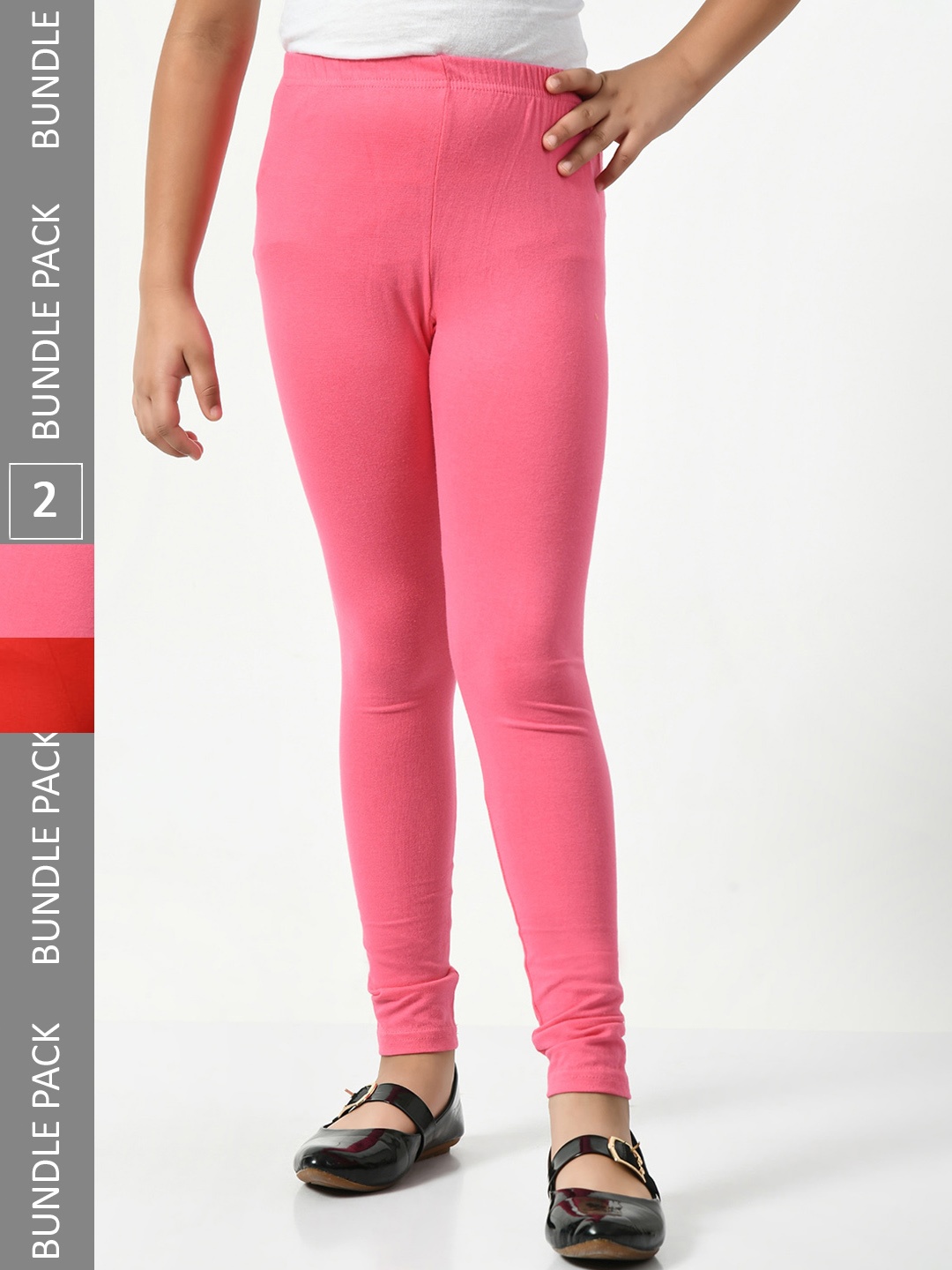 

BAESD Girls Pack Of 2 Super Soft Ankle-Length Leggings, Coral
