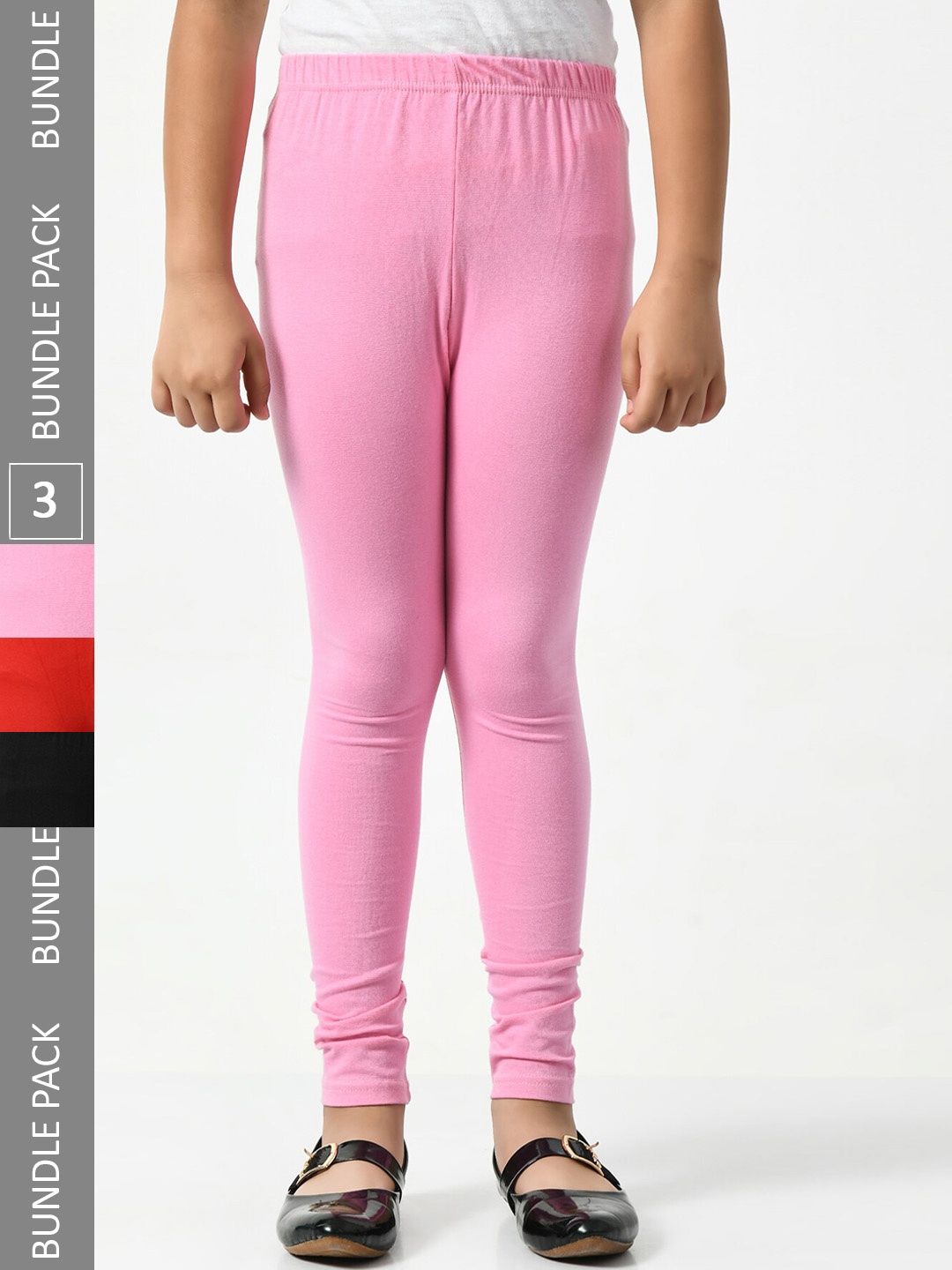 

BAESD Girls Pack of 3 Cotton Ankle-Length Leggings, Pink