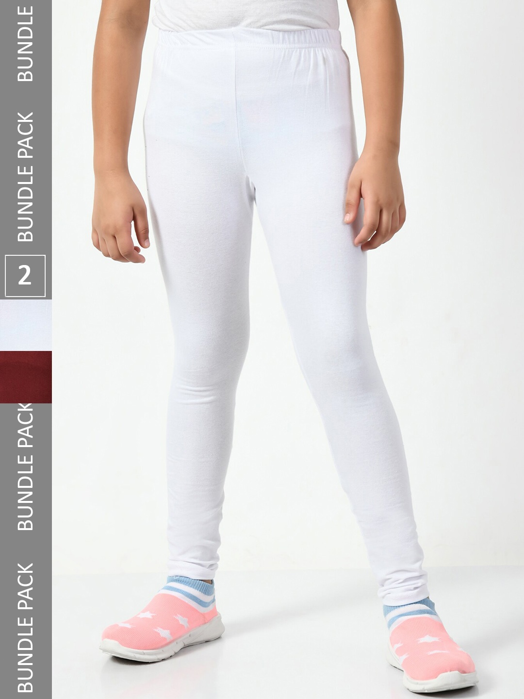 

BAESD Girls Pack of 2 Ankle-LengthLeggings, White