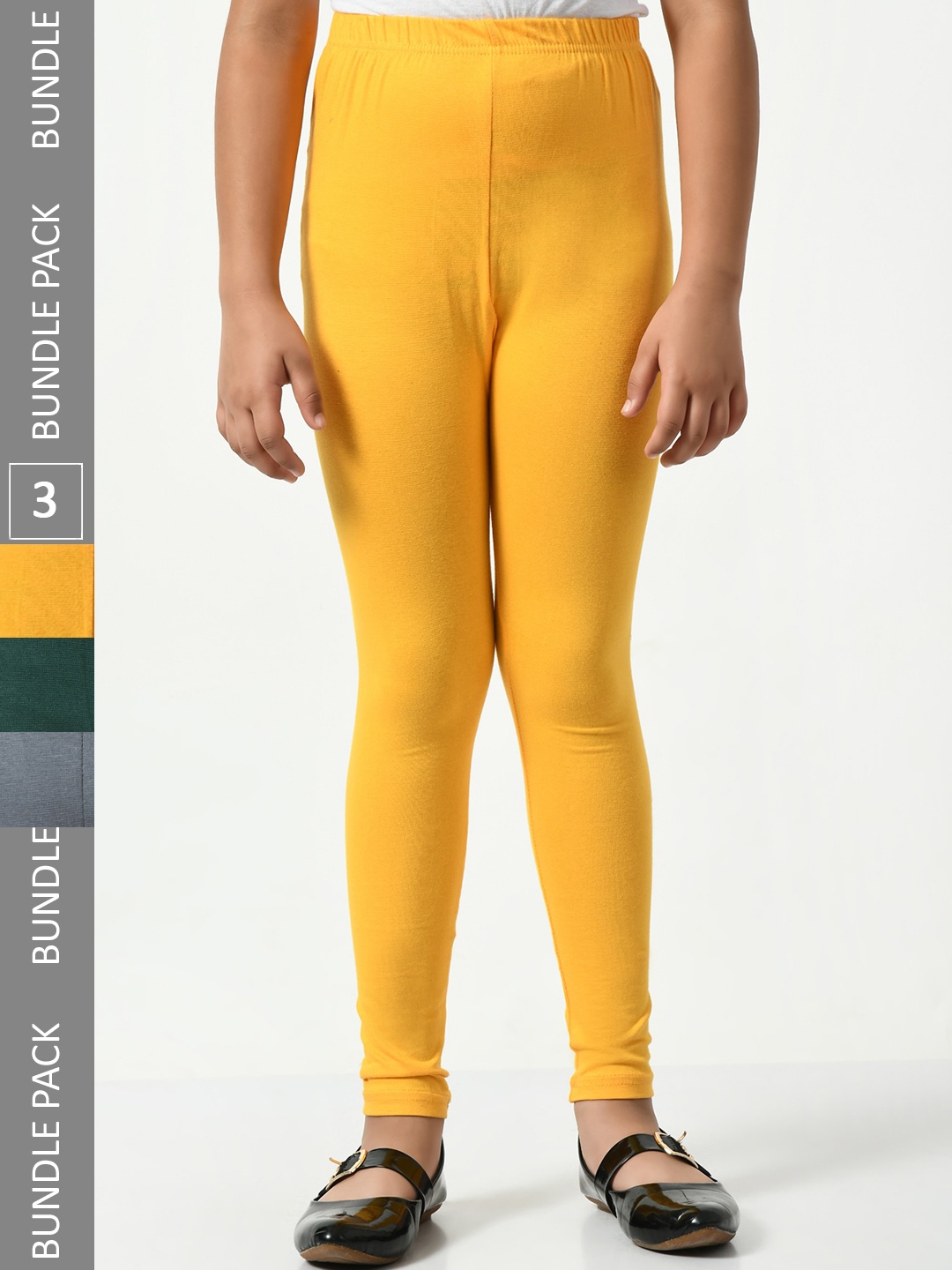 

BAESD Girls Pack Of 3 Super Soft Ankle-Length Leggings, Yellow