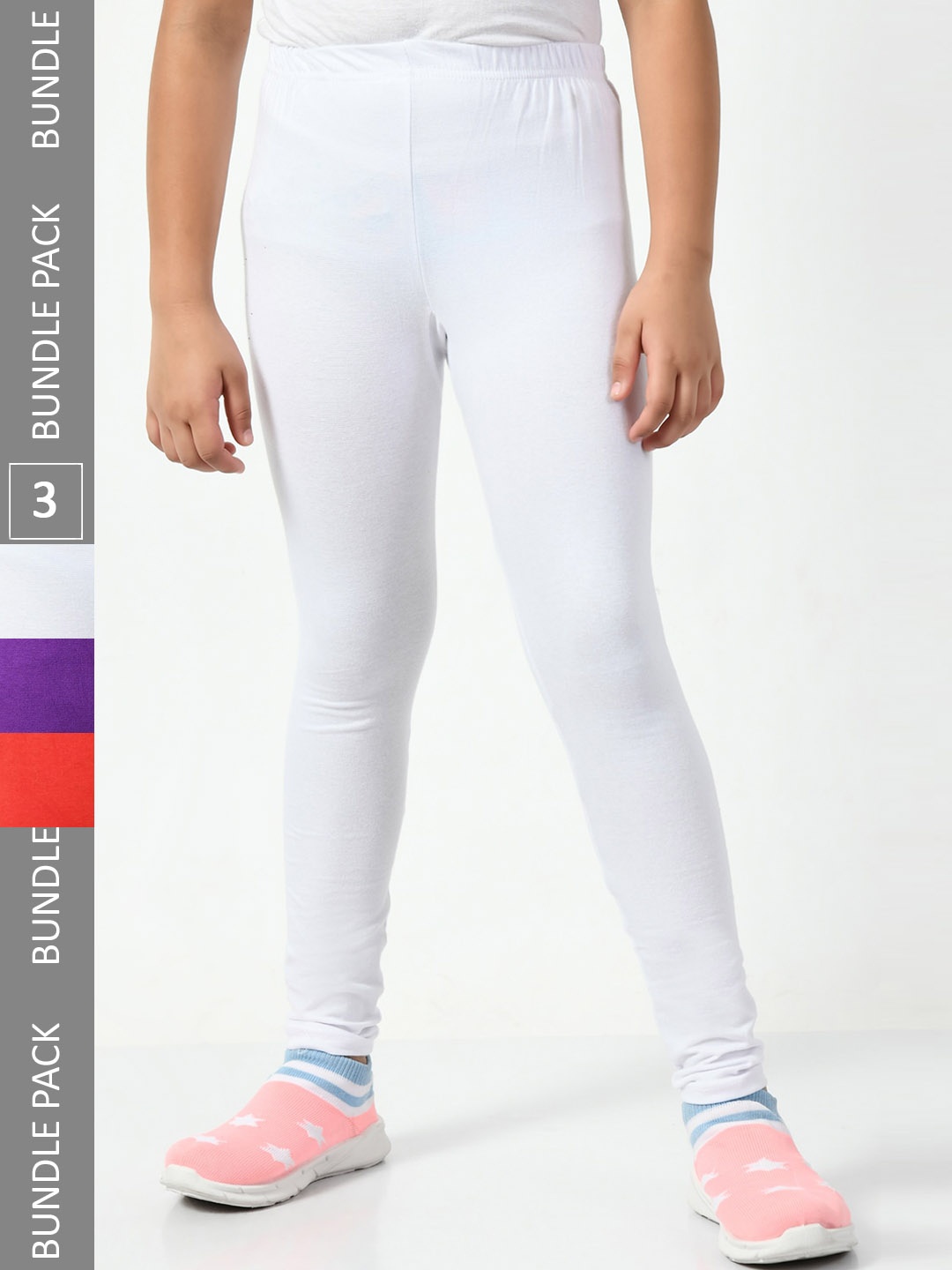 

BAESD Girls Pack Of 3 Churidar-Length Leggings, White