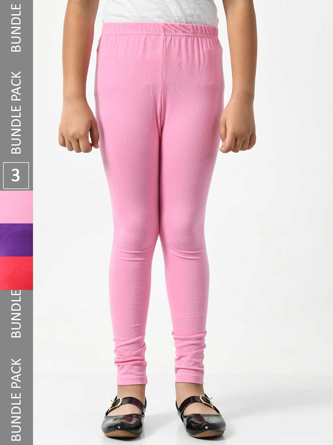 

BAESD Girls Pack Of 3 Churidar-Length Leggings, Rose