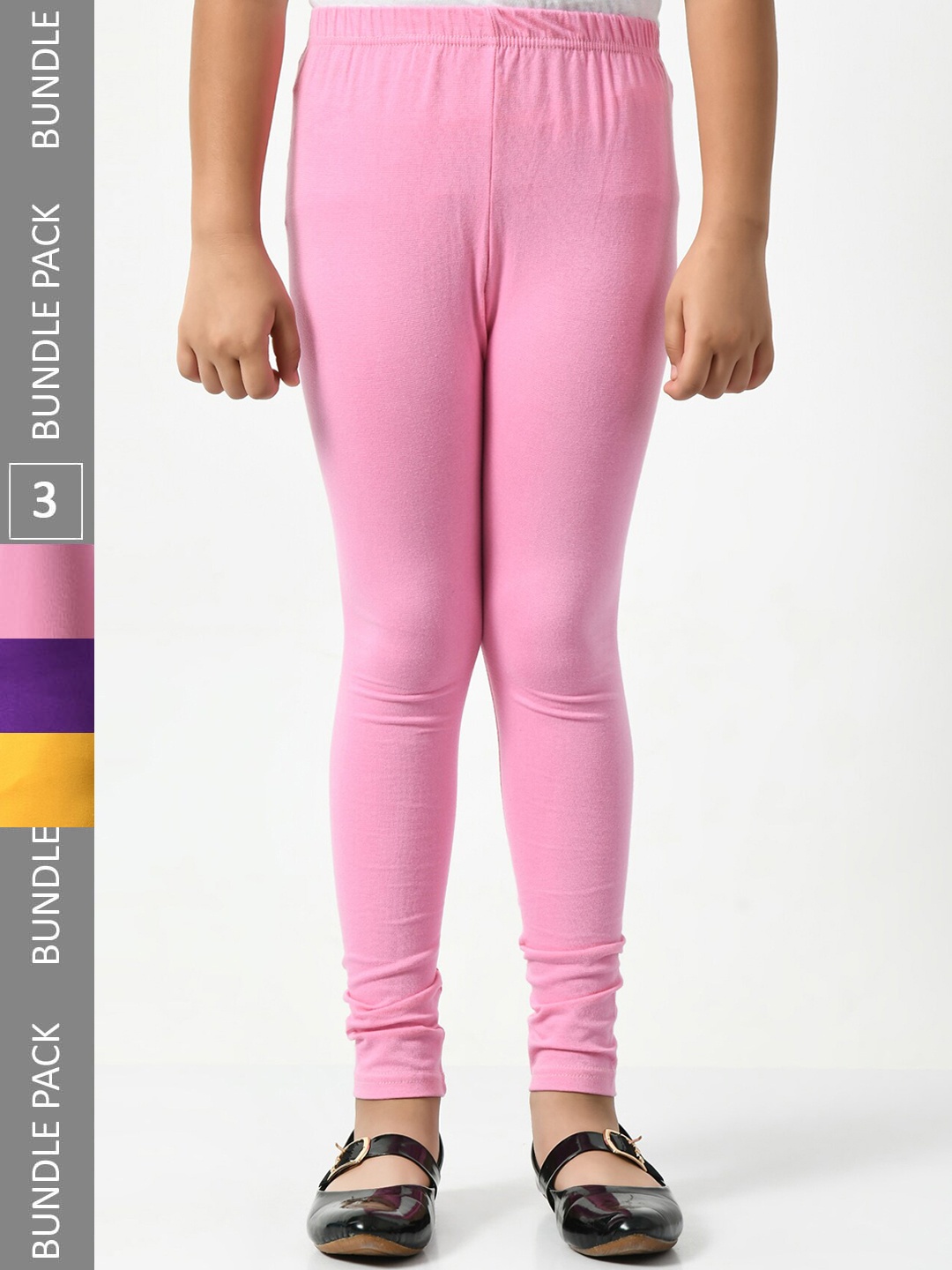 

BAESD Girls Pack Of 3 Churidar-Length Leggings, Rose