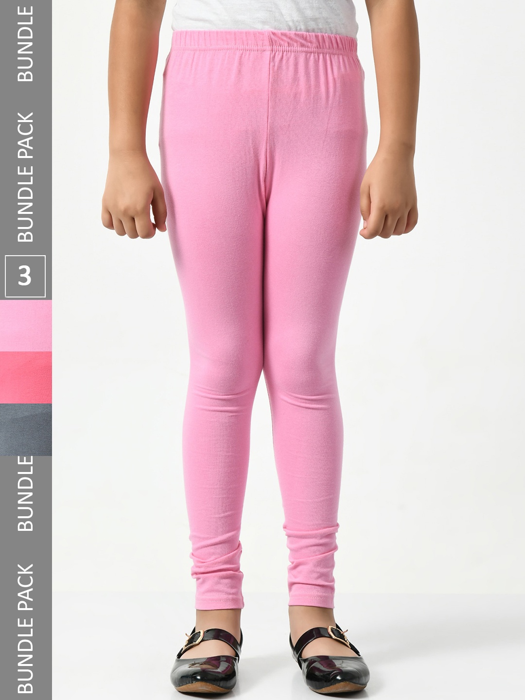 

BAESD Girls Pack Of 3 Churidar-length Leggings, Pink