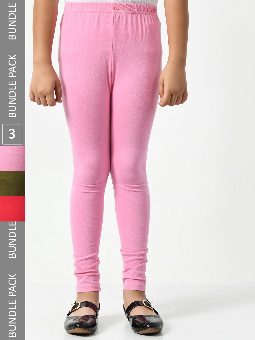

BAESD Girls Pack Of 3 Churidar-Length Leggings, Rose
