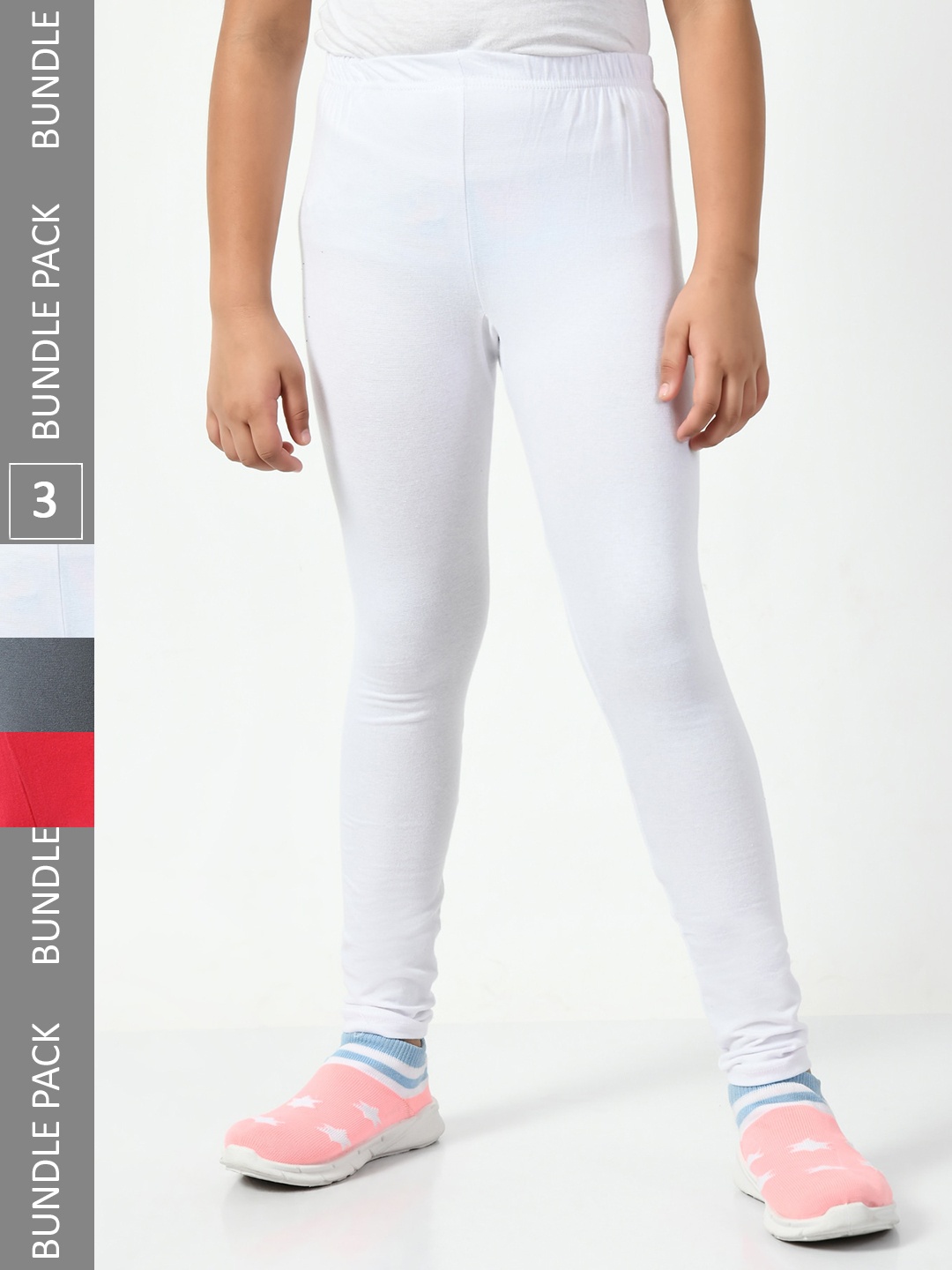 

BAESD Girls Pack Of 3 Churidar Length Leggings, White