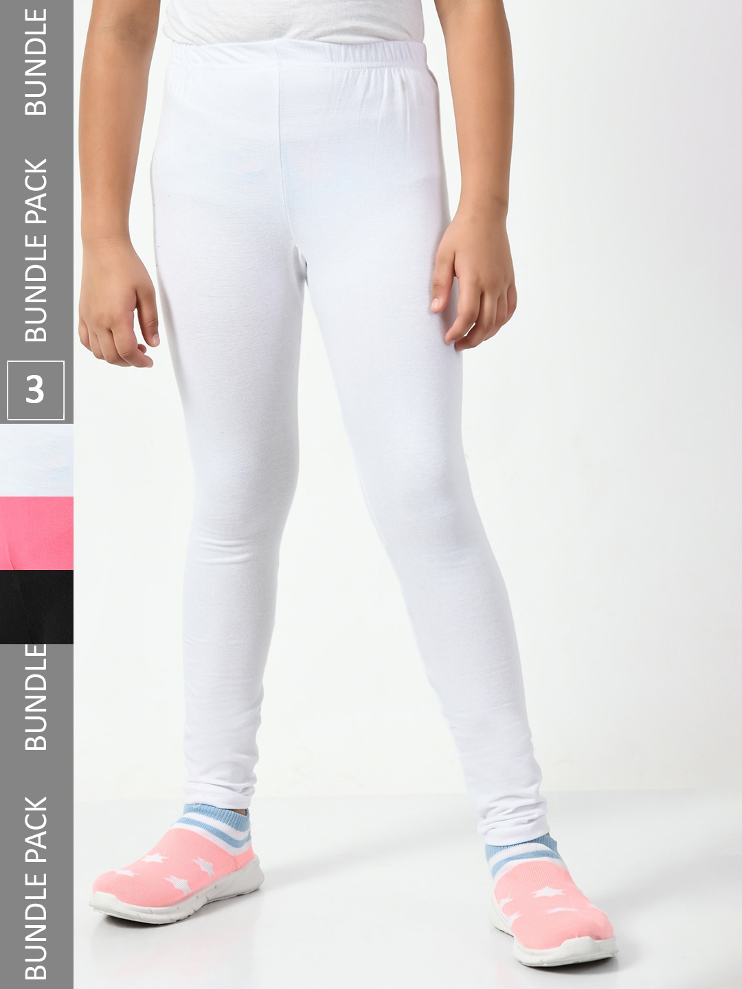 

BAESD Girls Pack Of 3 Churidar Length Leggings, White