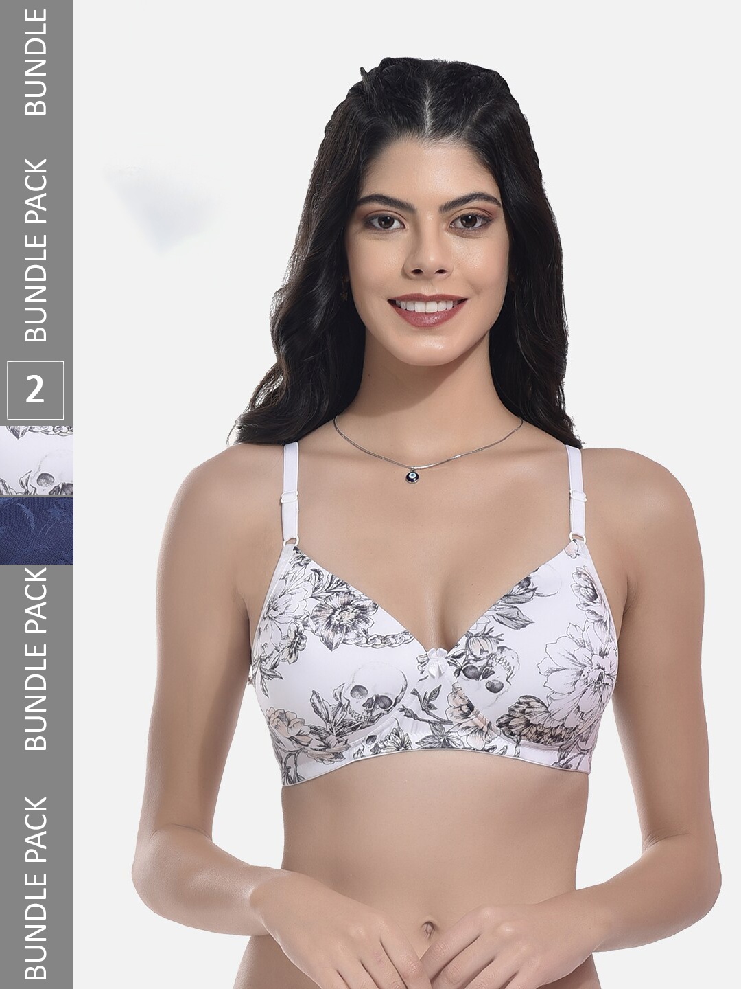 

StyFun Pack Of 2 Full Coverage Lightly Padded All Day Comfort Bra, White