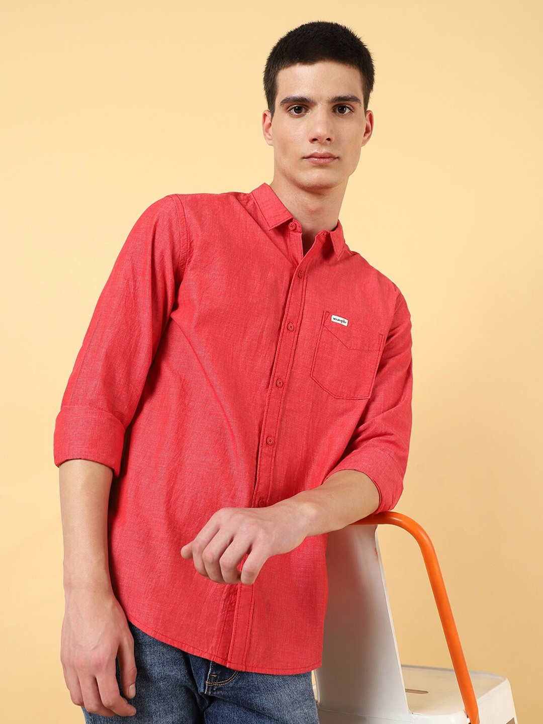 

Wrangler Cotton Casual Shirt, Red