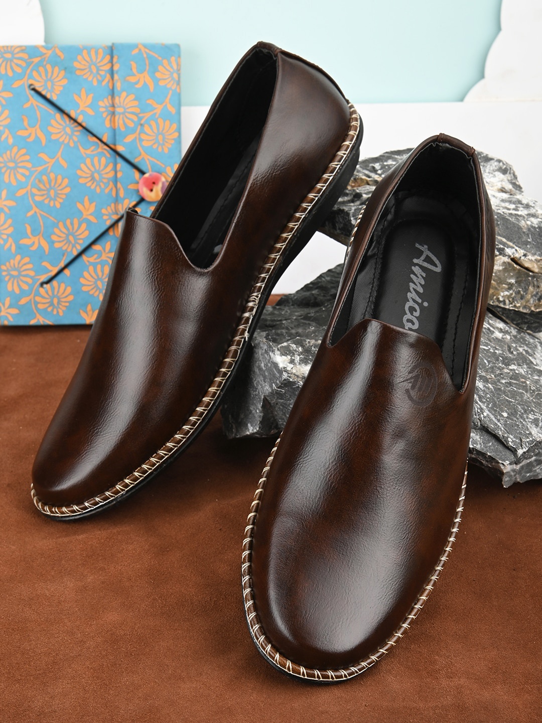 

AMICO Men Comfort Insole Basics Loafers, Brown