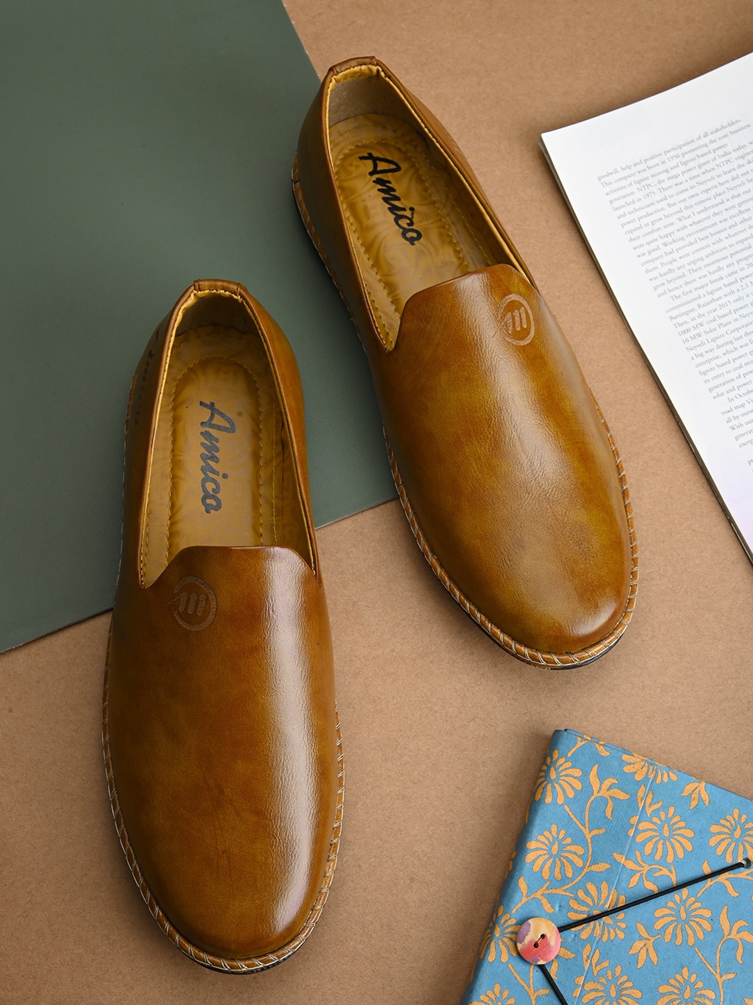 

AMICO Men Comfort Insole Loafers, Tan