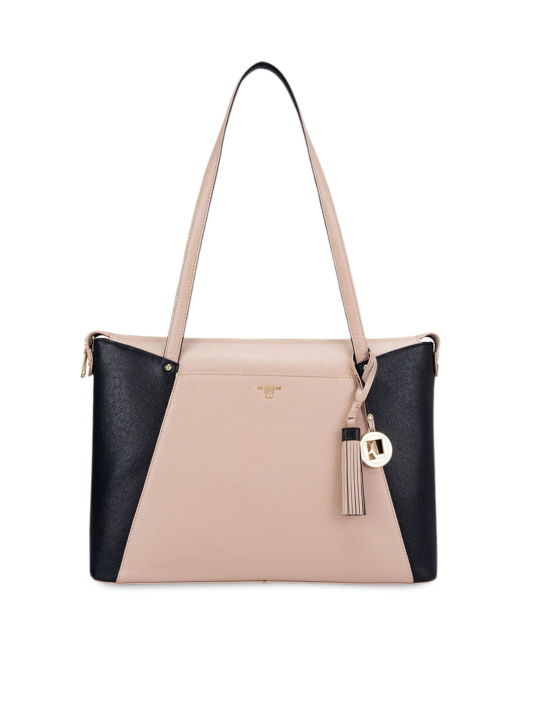 

Da Milano Colourblocked Tasselled Structured Structured Satchel Bag, Pink