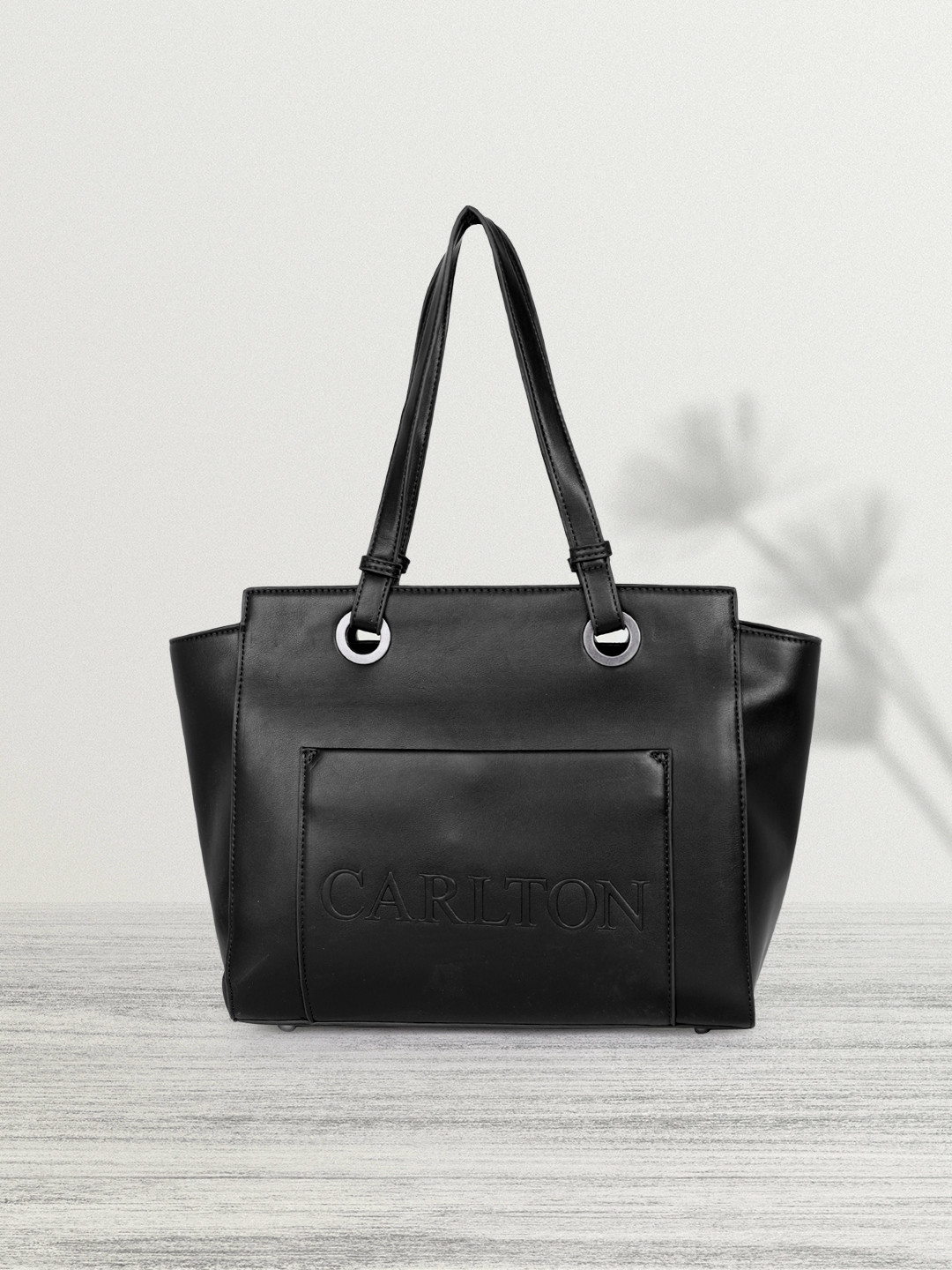 

Carlton London Structured Handheld Bag, Black
