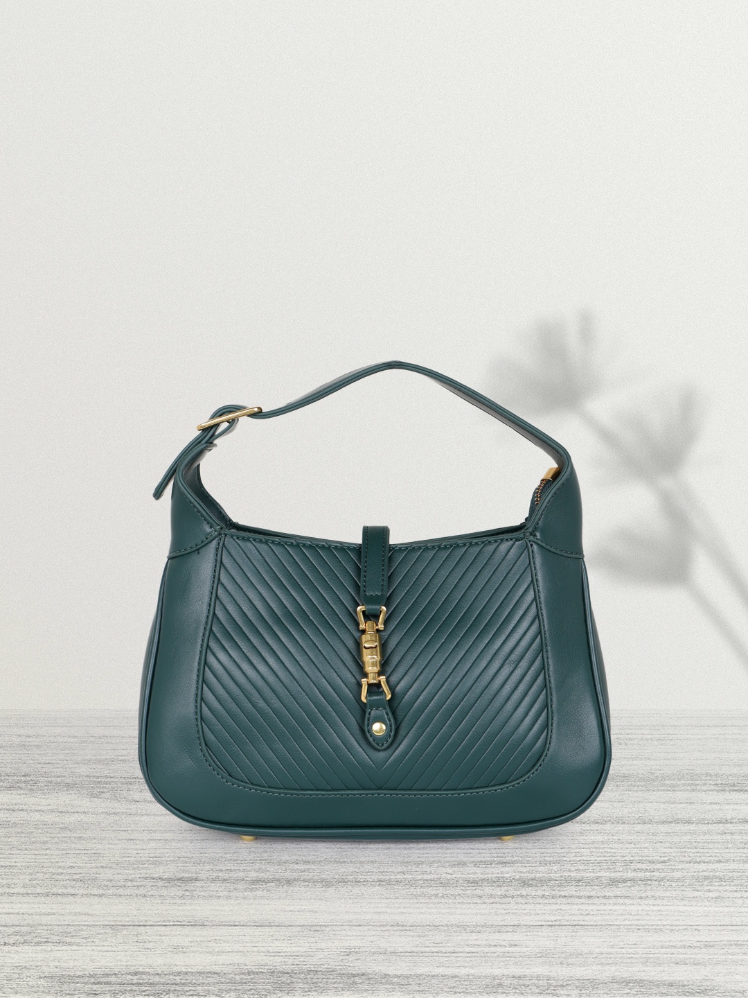 

Carlton London Textured Structured Handheld Bag, Green