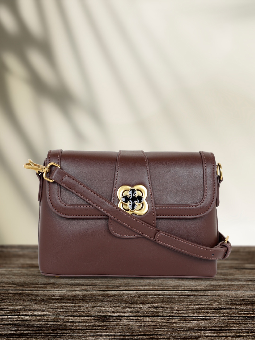 

Carlton London Structured Sling Bag, Brown