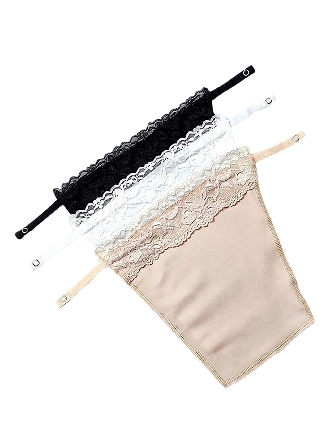 

FashionRack Pack Of 3 Breathable Slips, Black