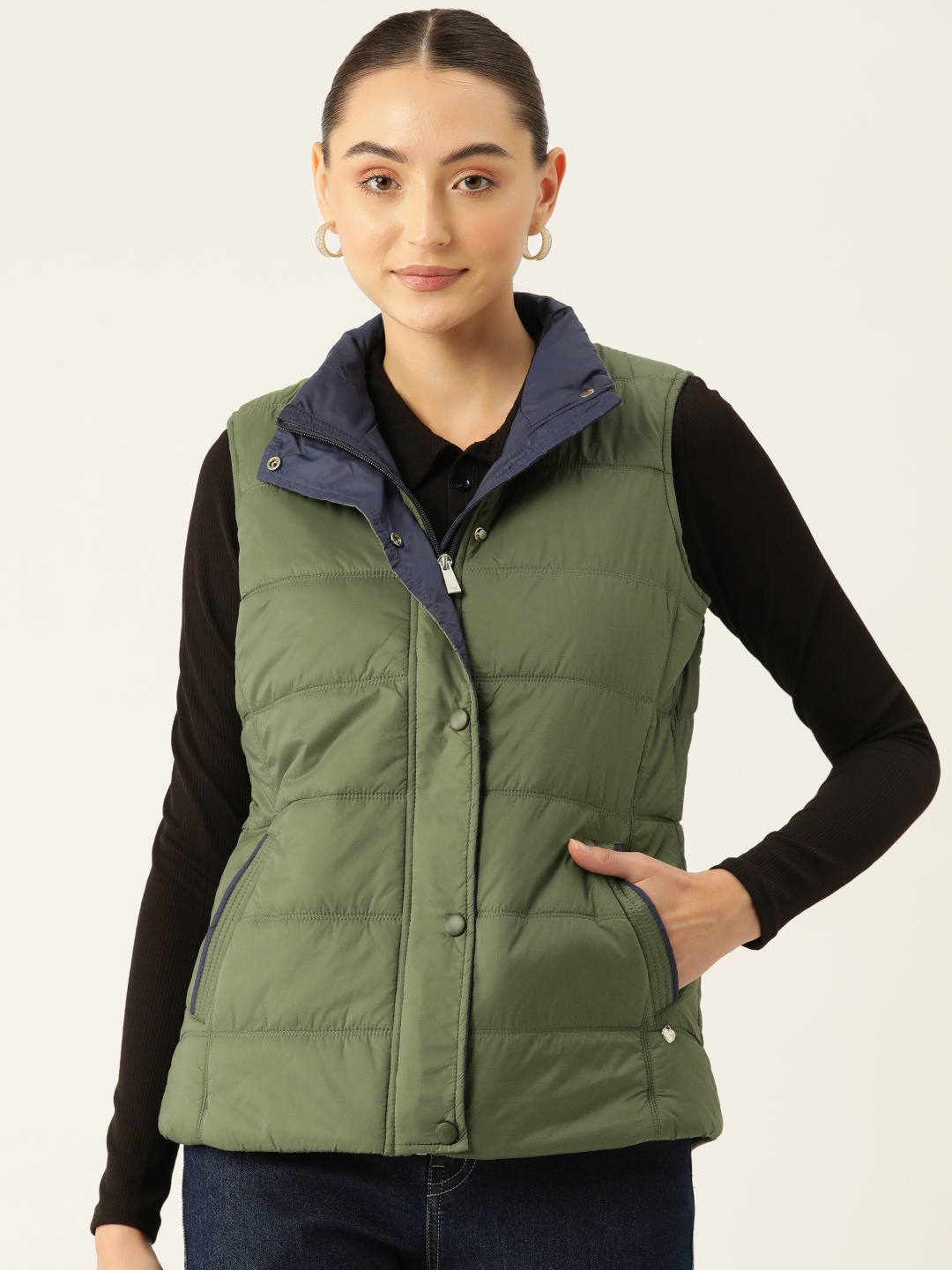 

Monte Carlo Mock Collar Padded Jacket, Olive