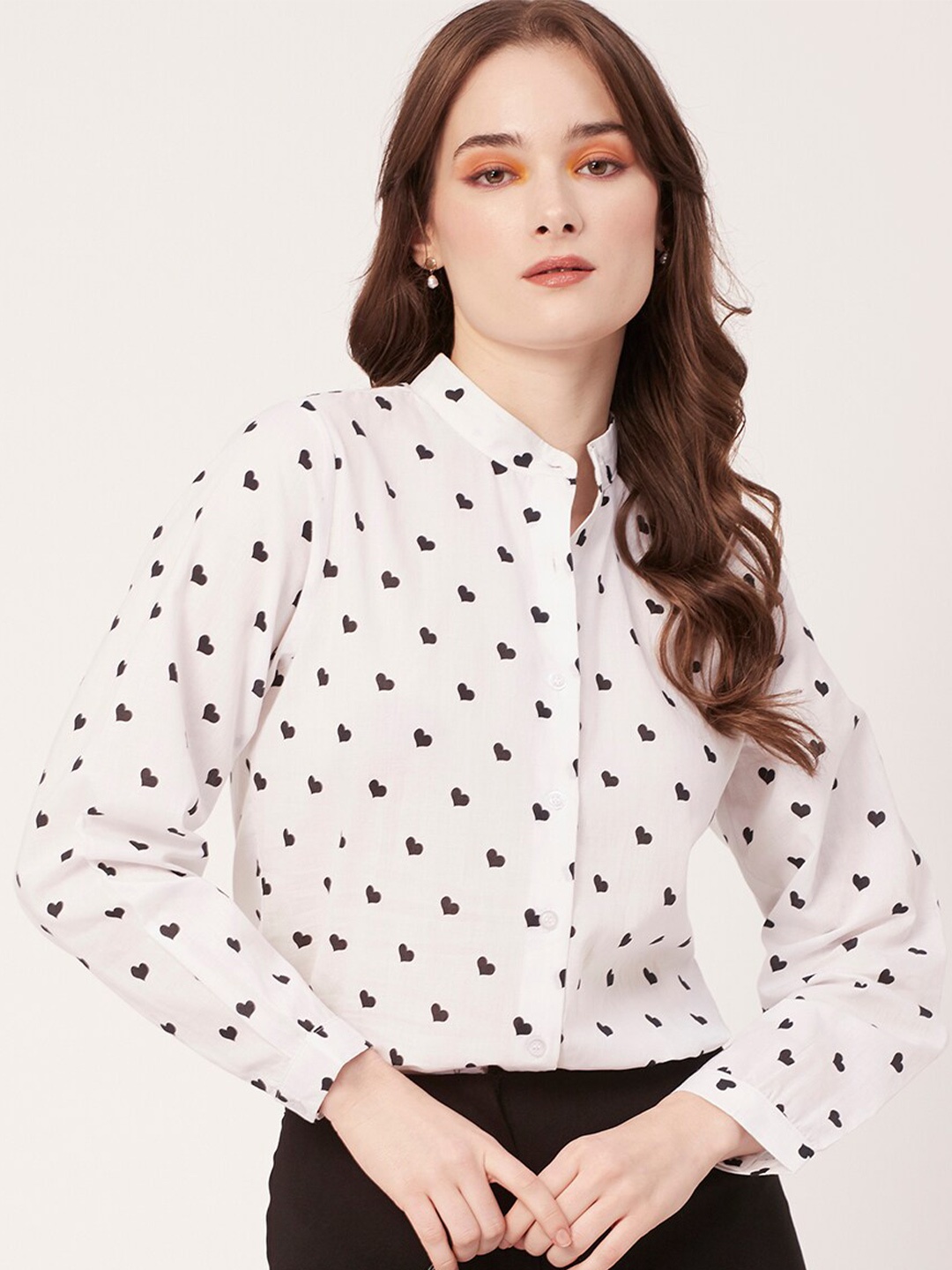 

Moomaya Classic Conversational Opaque Printed Cotton Casual Shirt, White