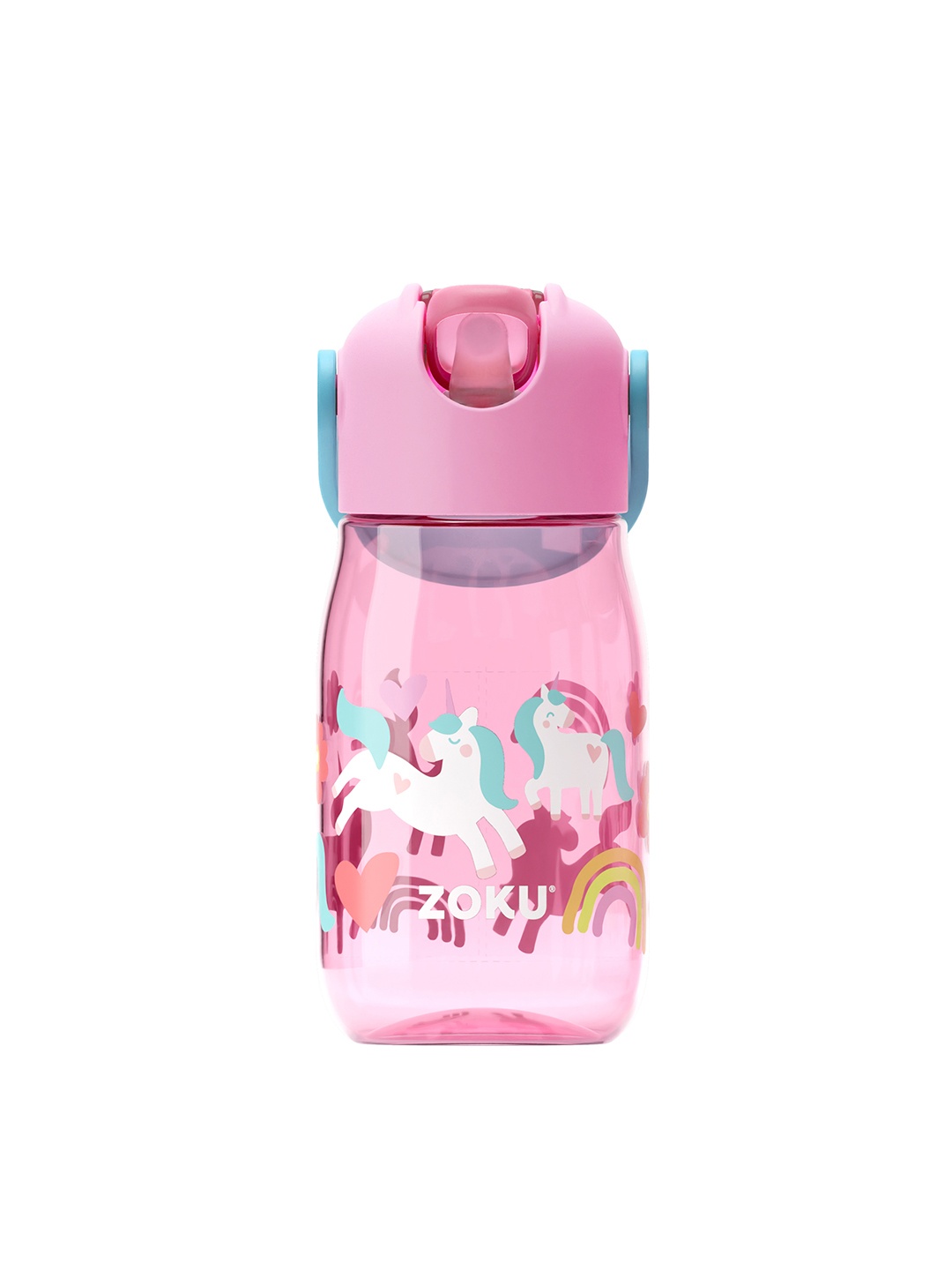 

ZOKU Kids Pink Unicorn Printed Flip Straw Water Bottle