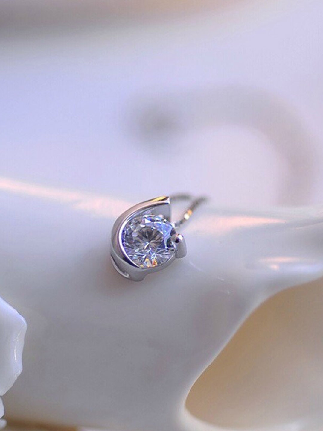 

MYKI Silver-Plated CZ-Studded Pendant With Chain