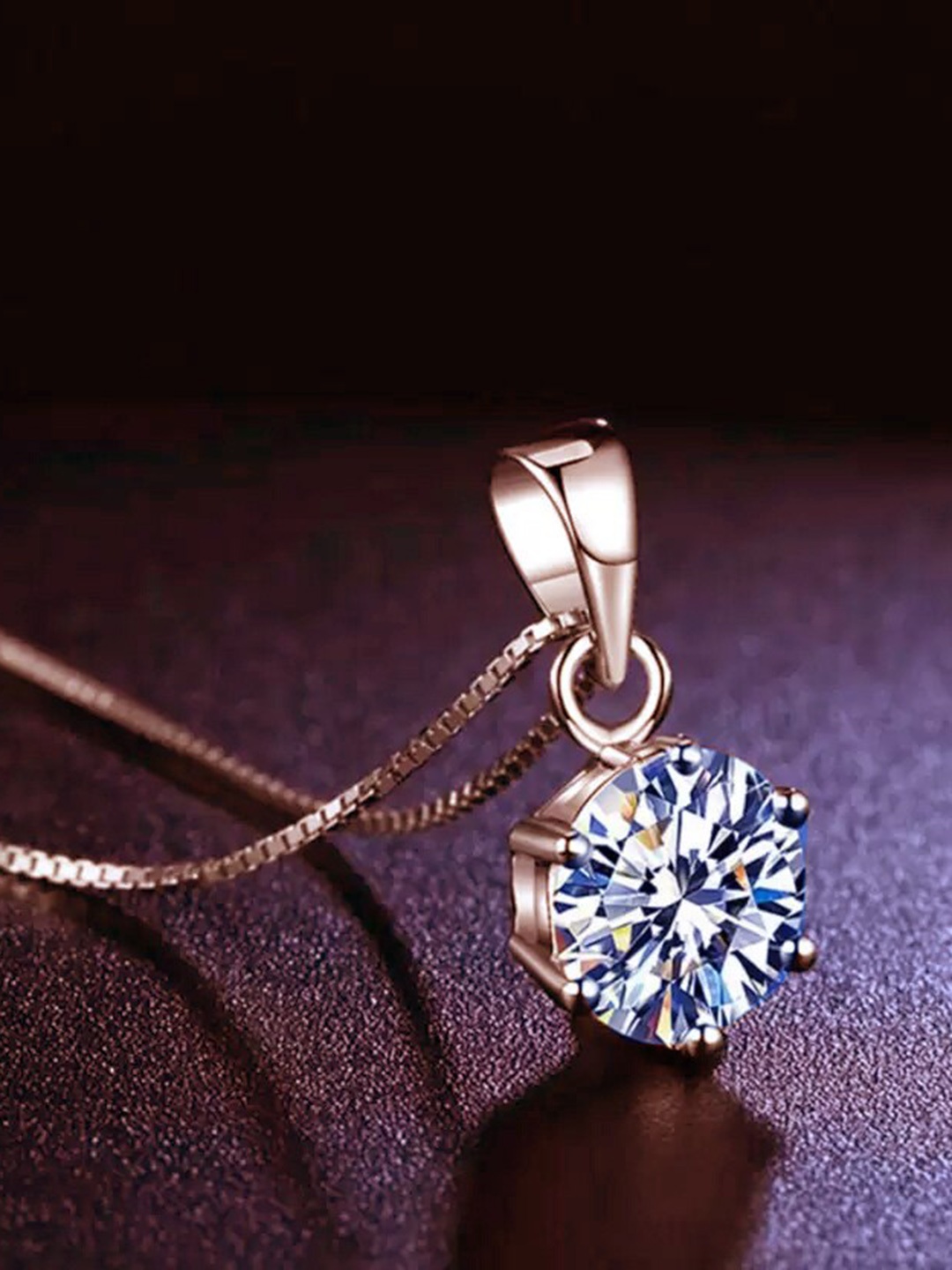 

MYKI Rose Gold-Plated CZ-Studded Pendant With Chain