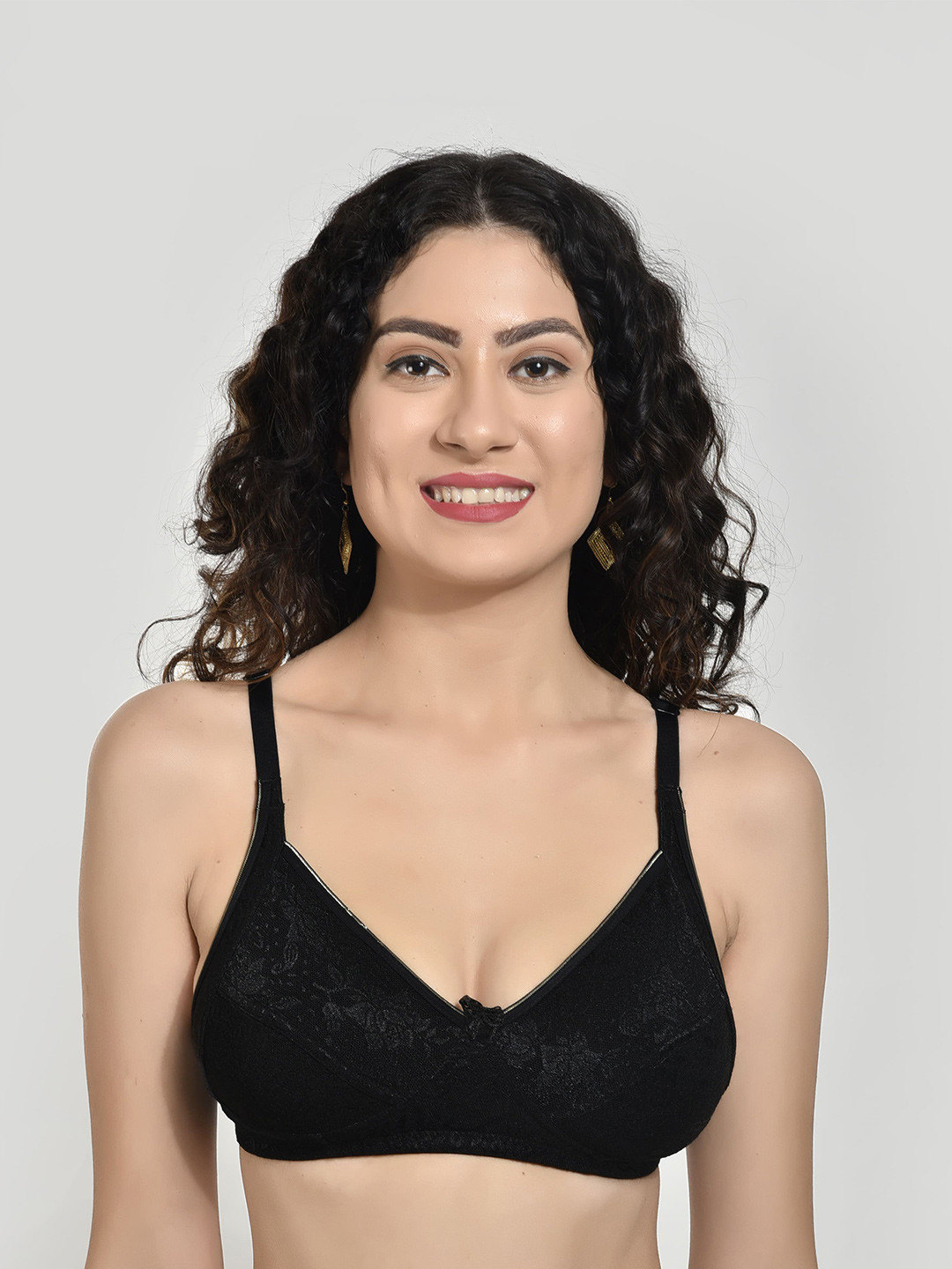 

Innocence Pack Of 3 Medium Coverage Lightly Padded Bra, Black