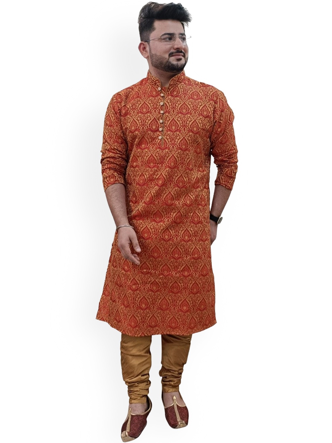 

Sydney Heights Woven Design Kurta with Churidar, Maroon