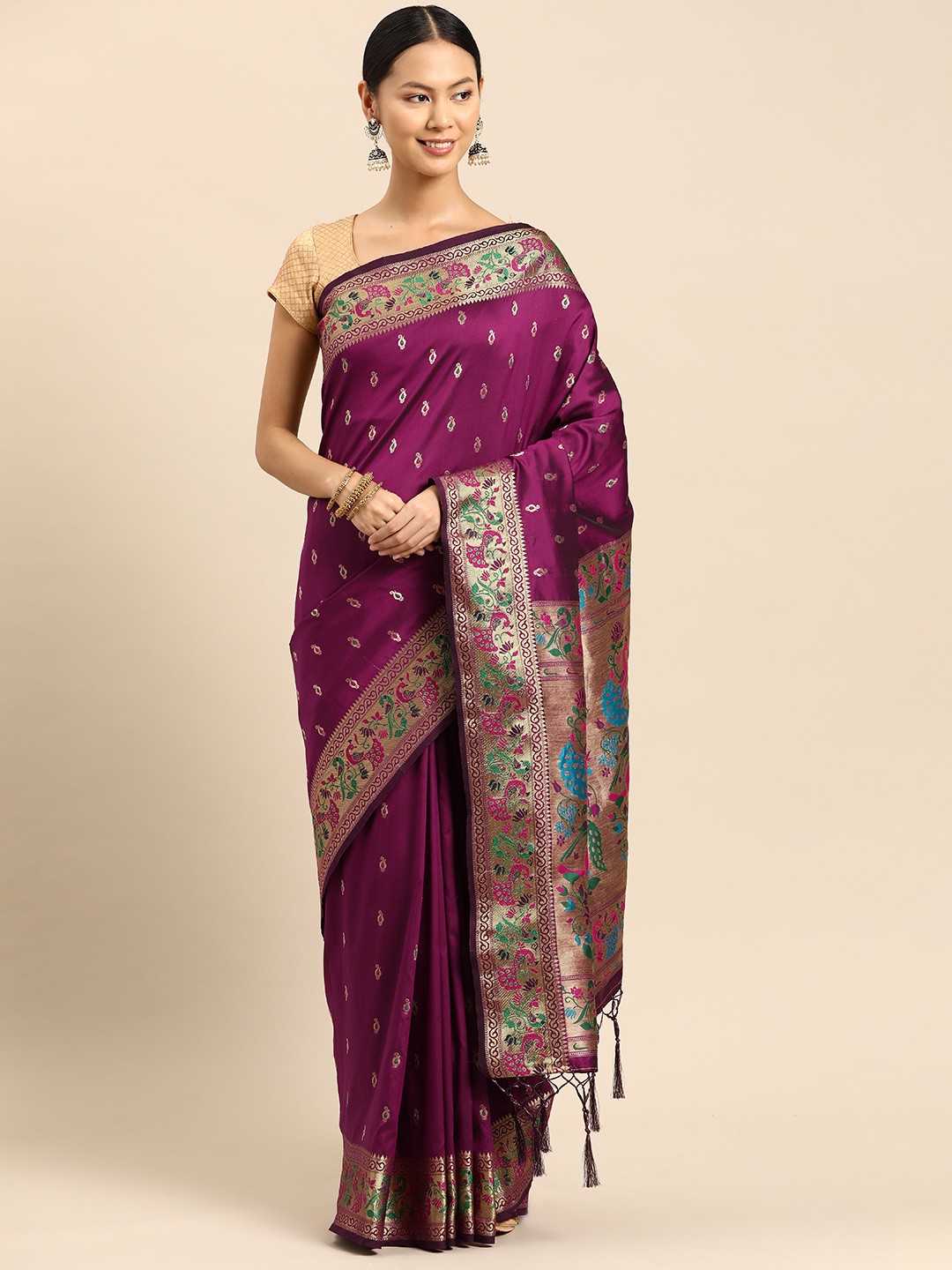 

Tasarika Woven Design Zari Paithani Saree, Blue
