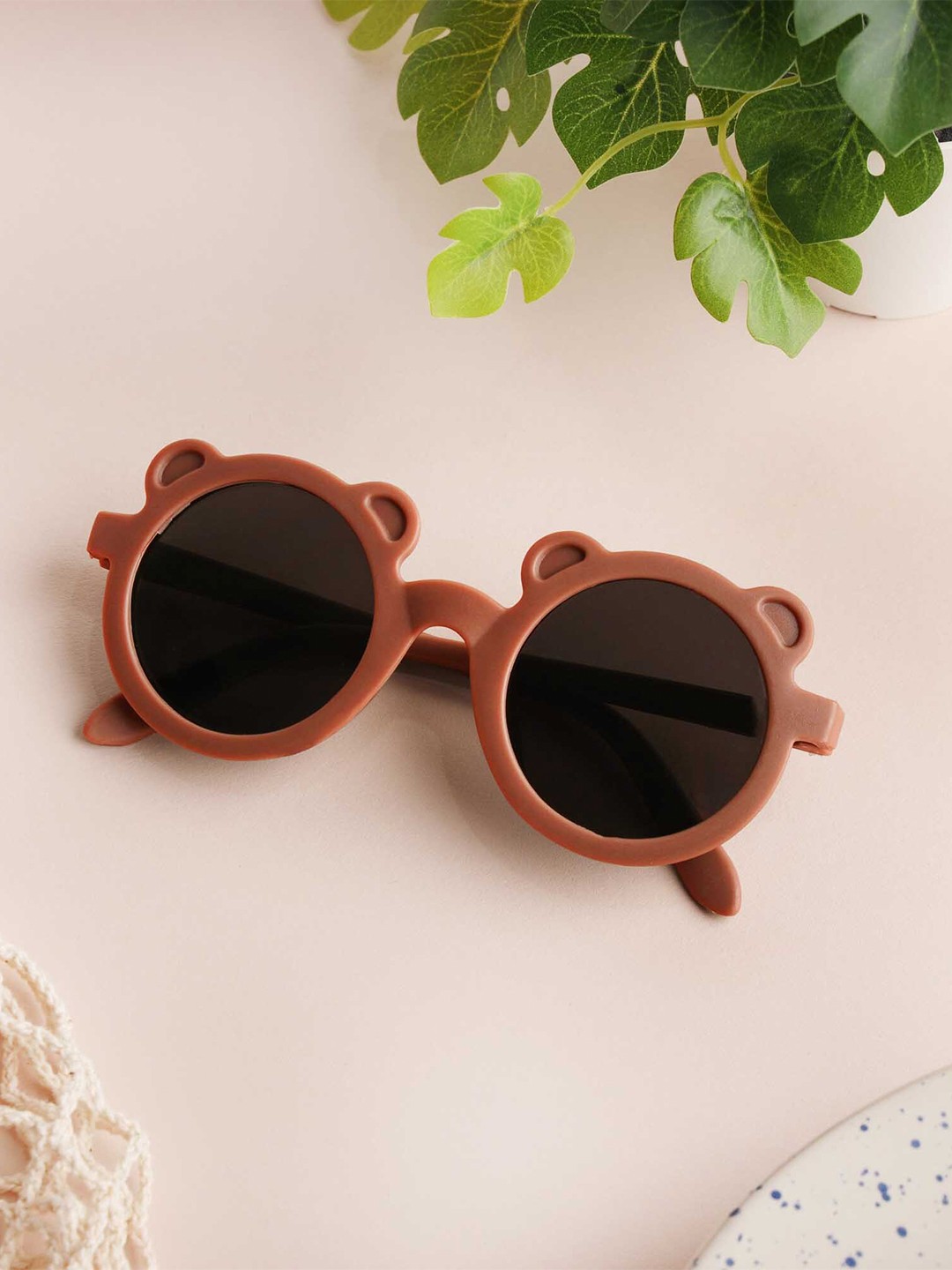 

KICKS & CRAWL Unisex Kids Round Sunglasses With UV Protected Lens, Brown