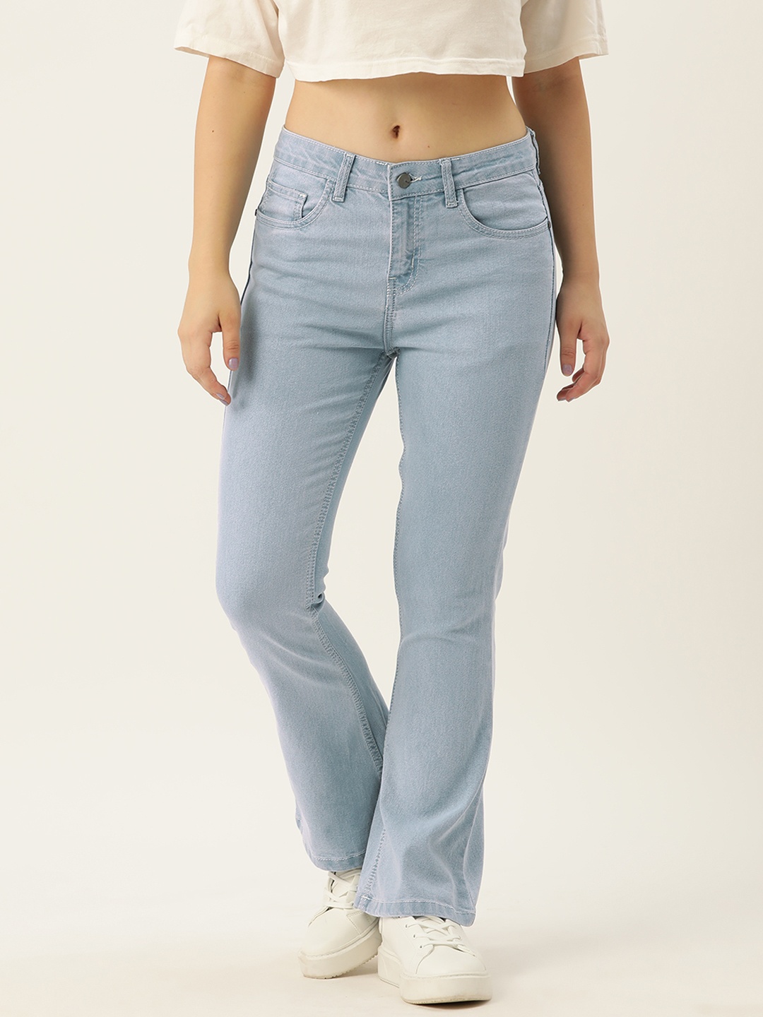 

Mast & Harbour Women Bootcut Fit Stretchable Jeans, Blue