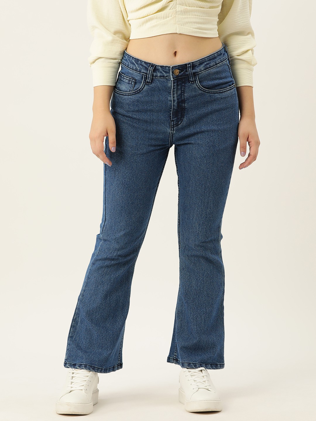 

Mast & Harbour Women Bootcut Stretchable Jeans, Navy blue