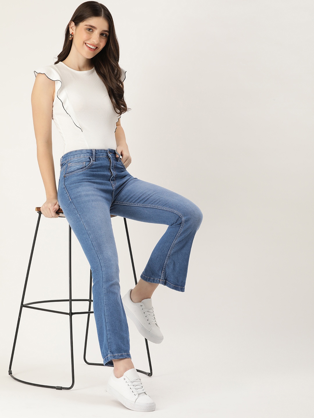 

Mast & Harbour Women Heavy Fade Stretchable Jeans, Blue