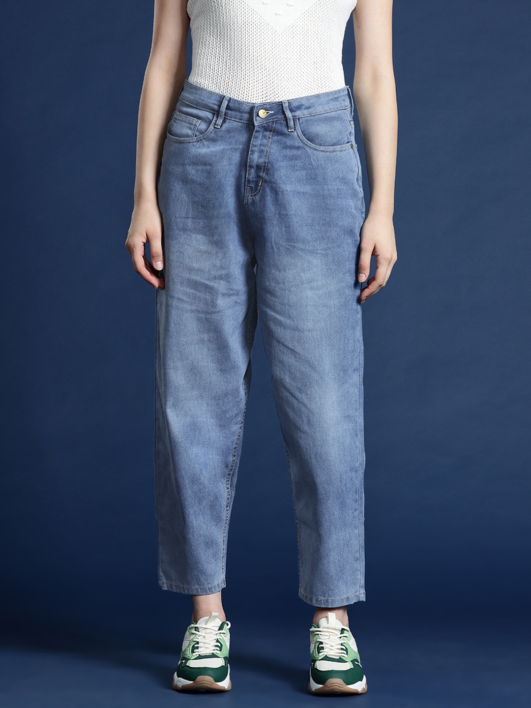 

Mast & Harbour Women Light Fade Stretchable Jeans, Blue