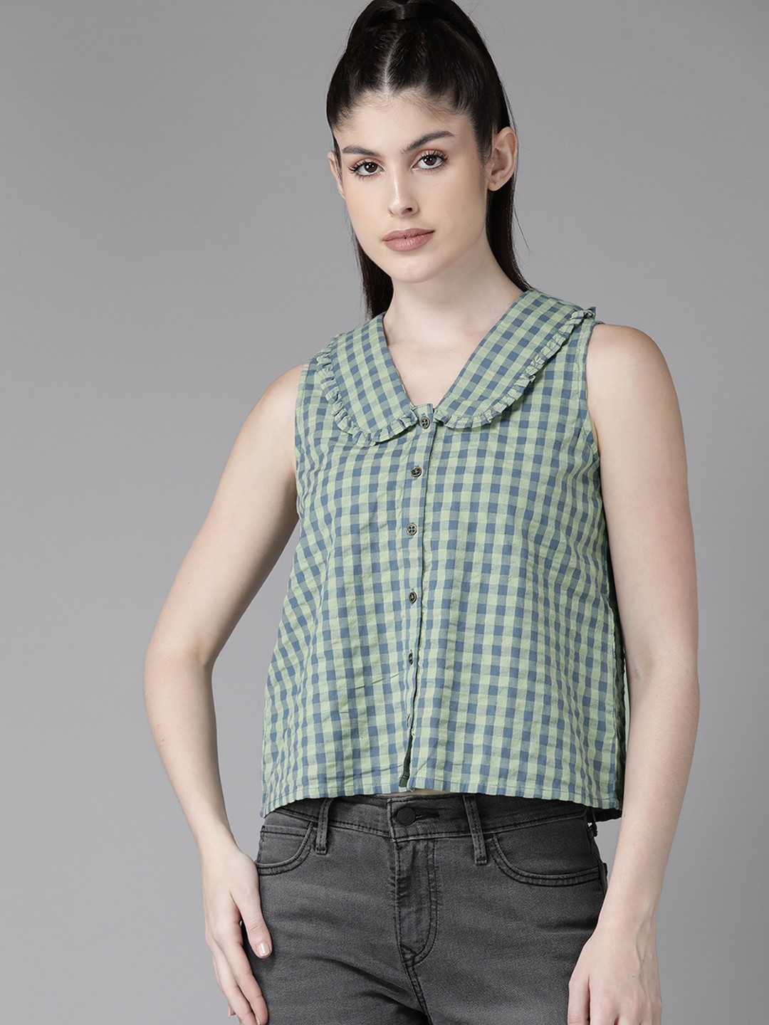 

The Roadster Lifestyle Co. Cotton Checked Casual Shirt, Green