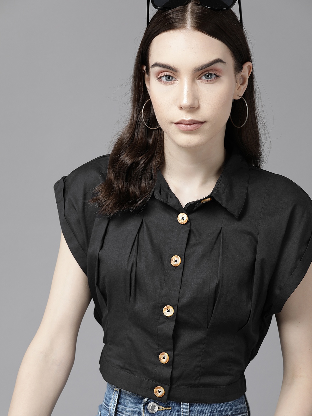 

Roadster Women Black Opaque Casual Shirt