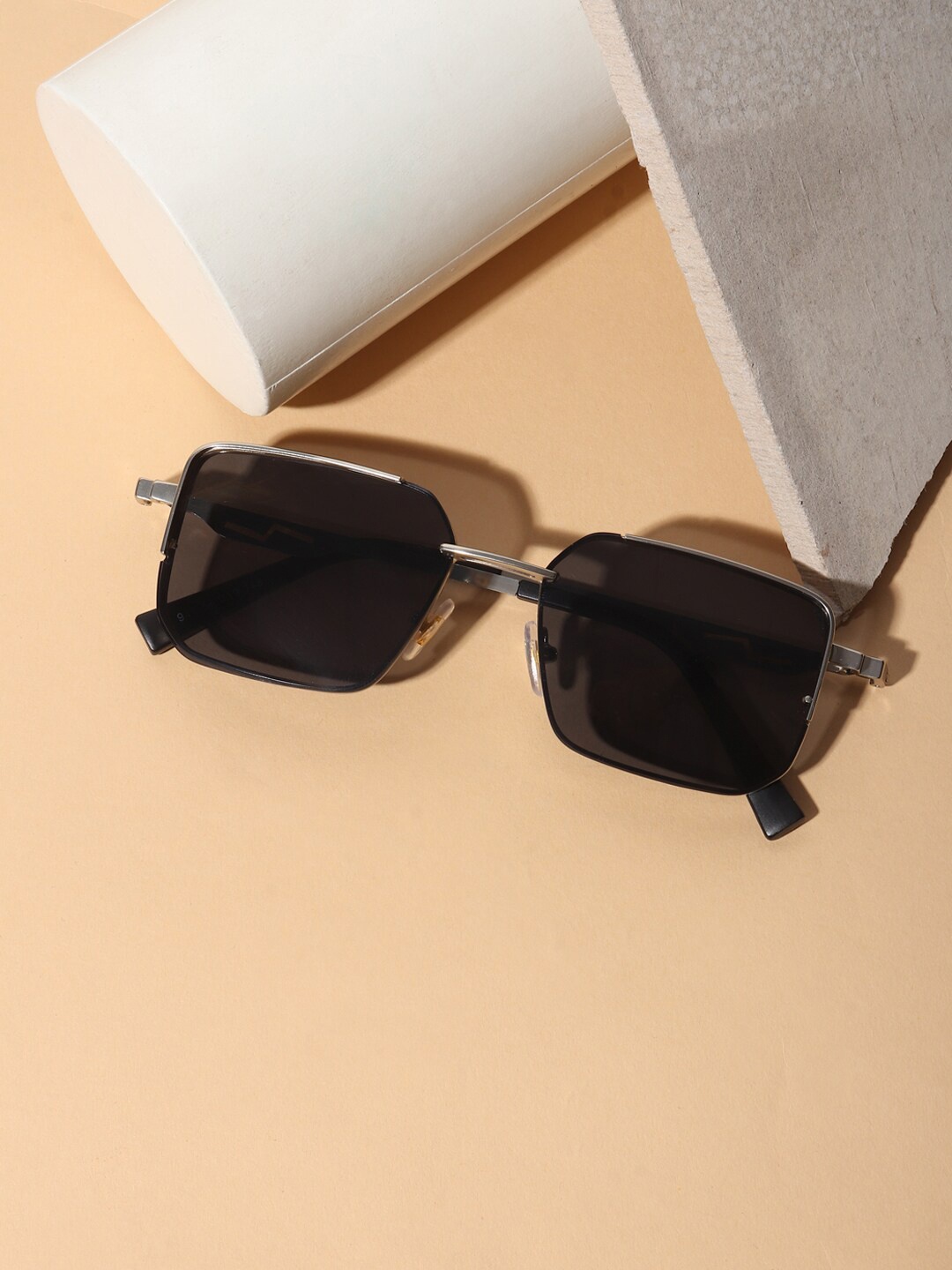 

Roadster Men UV Protected Rectangle Sunglass, Silver