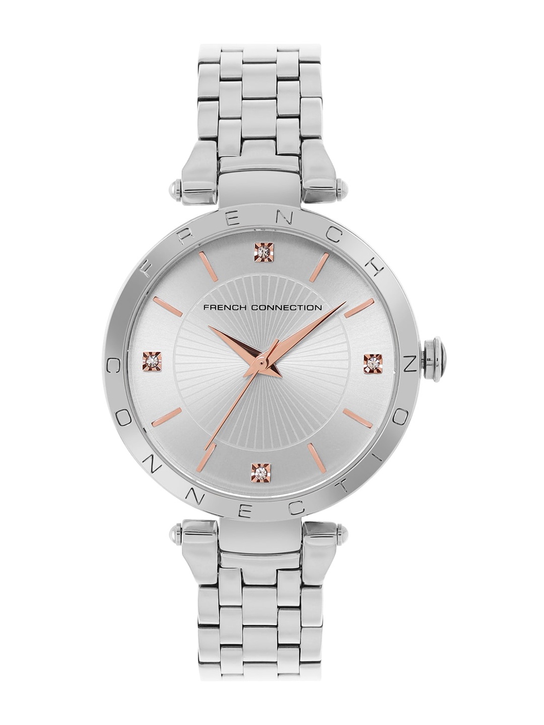 

French Connection Women Dial & Stainless Steel Bracelet Style Straps Analogue Watch FCP46SM, Silver