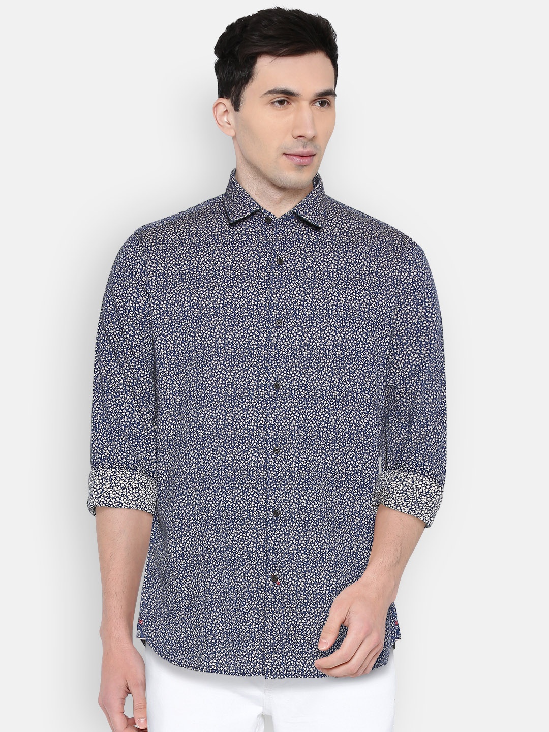 

Blackberrys Men Navy Blue Slim Fit Printed Casual Shirt