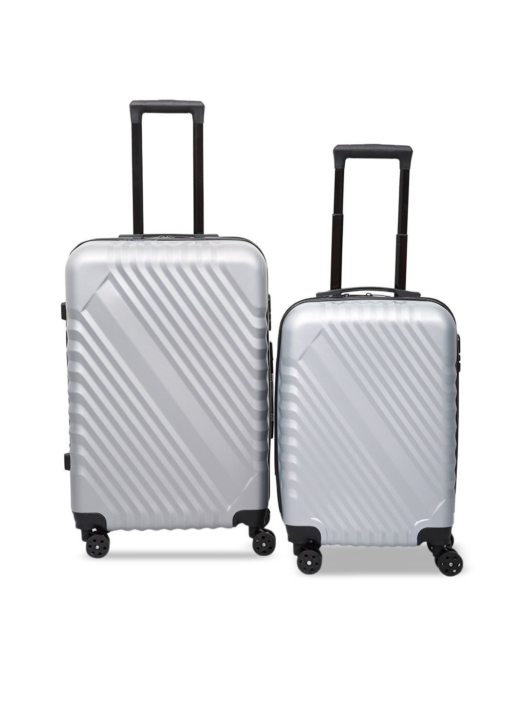 

Polo Class Set Of 2 Textured Hard-Sided Trolley Bag, Silver