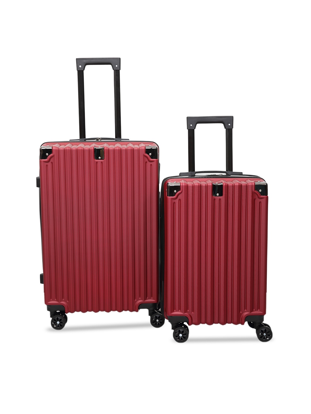 

Polo Class Set Of 2 Textured Water Rsistant Lightweight Hard-Sided Trolley Bags, Maroon