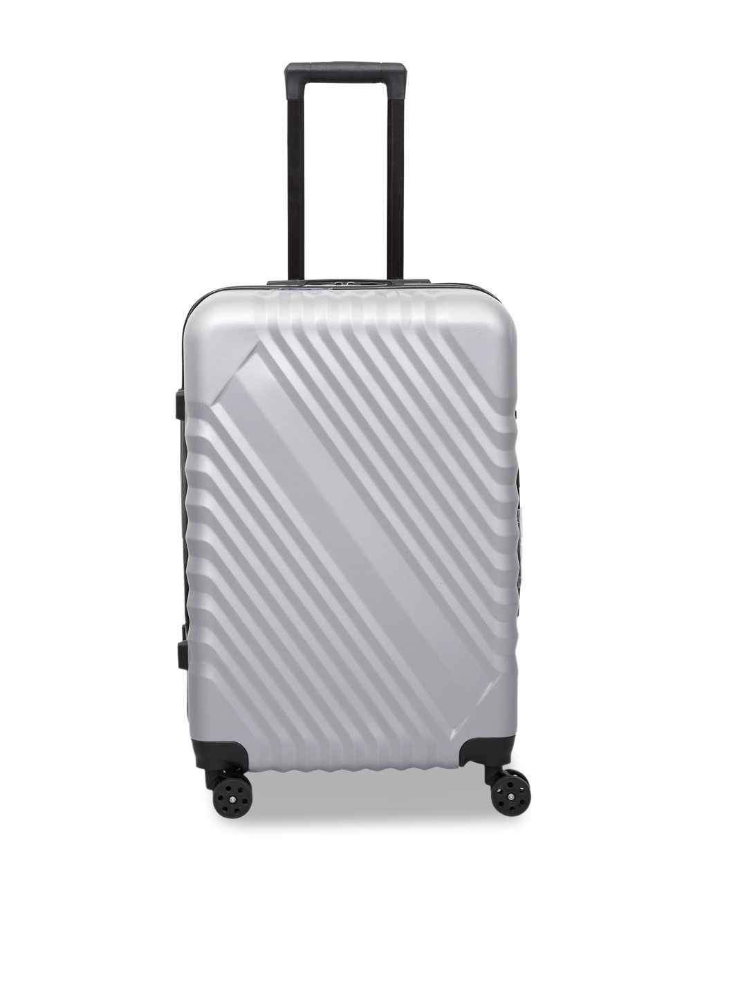 

Polo Class Hard Case Textured Water Resistant Cabin Trolley Bag, Silver