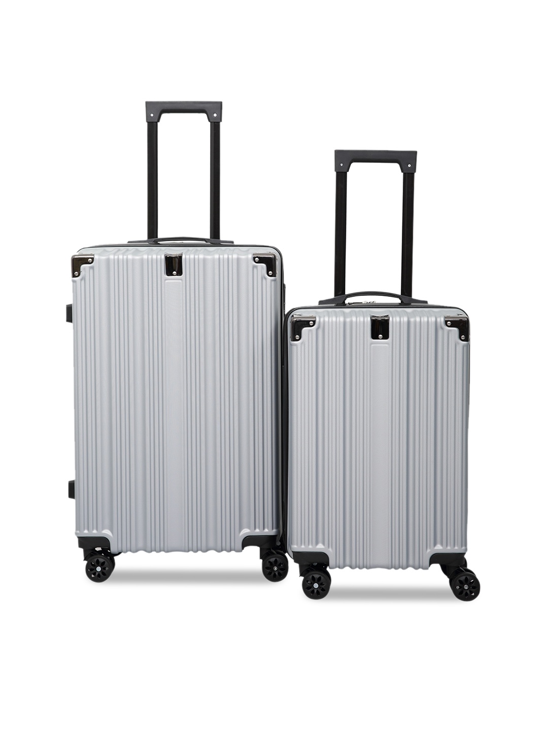 

Polo Class Set Of 2 Textured Hard-Sided Trolley Bag, Silver