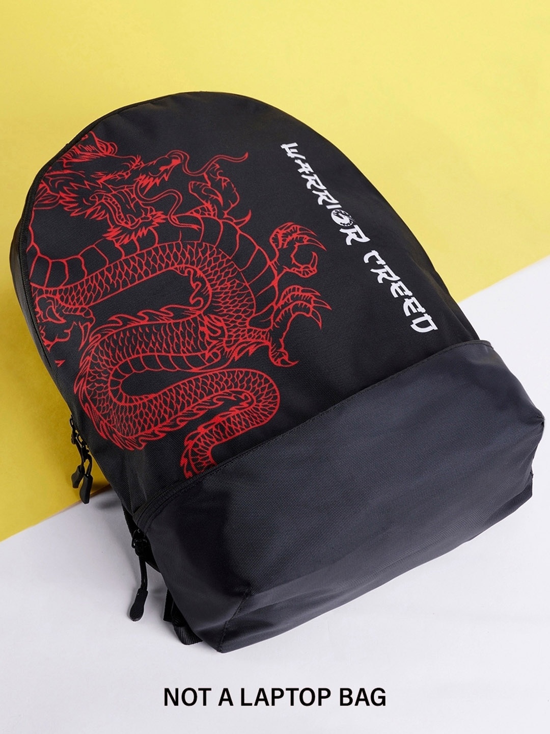 

Bewakoof Unisex Black & Red Dragon Warrior Graphic Backpack