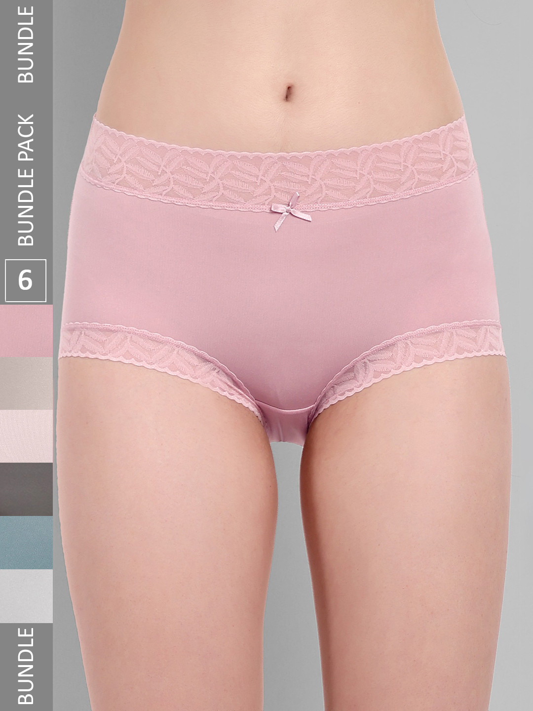 

TOM & GEE Pack Of 6 Boy Shorts Briefs, Pink