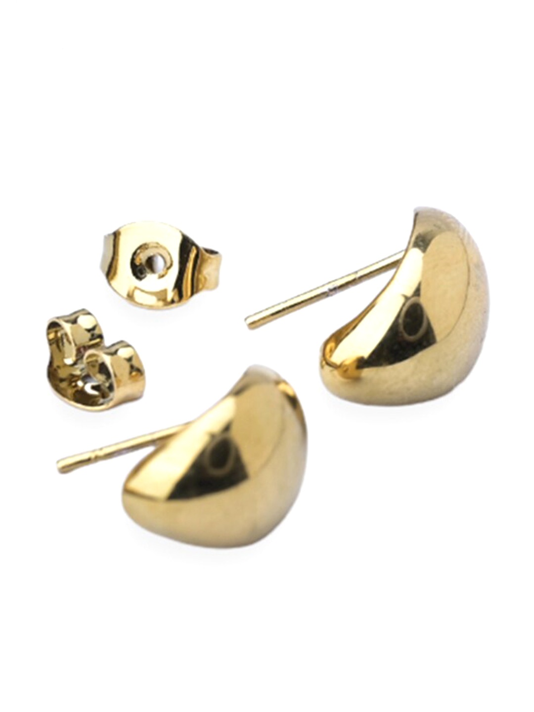 

PALMONAS Stainless Steel Gold-Plated Contemporary Studs Earrings