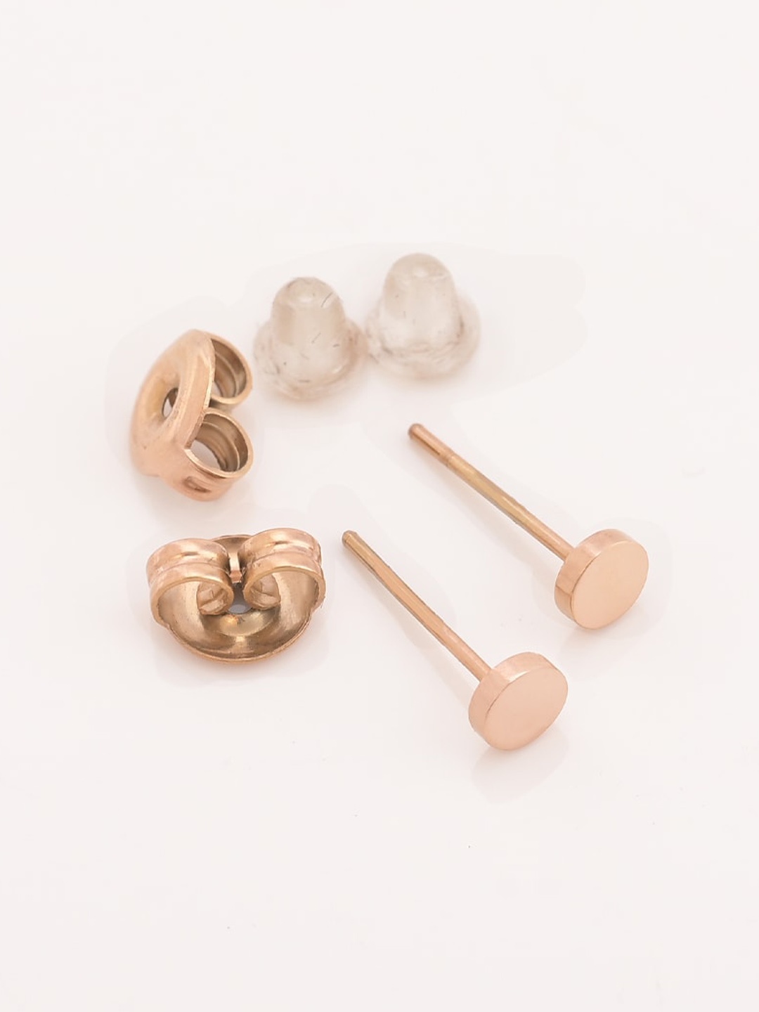 

PALMONAS Stainless Steel Rose Gold-plated Contemporary Studs Earrings