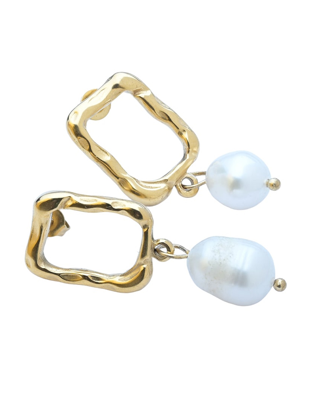 

PALMONAS 18k Gold Plated Contemporary Drop Earrings