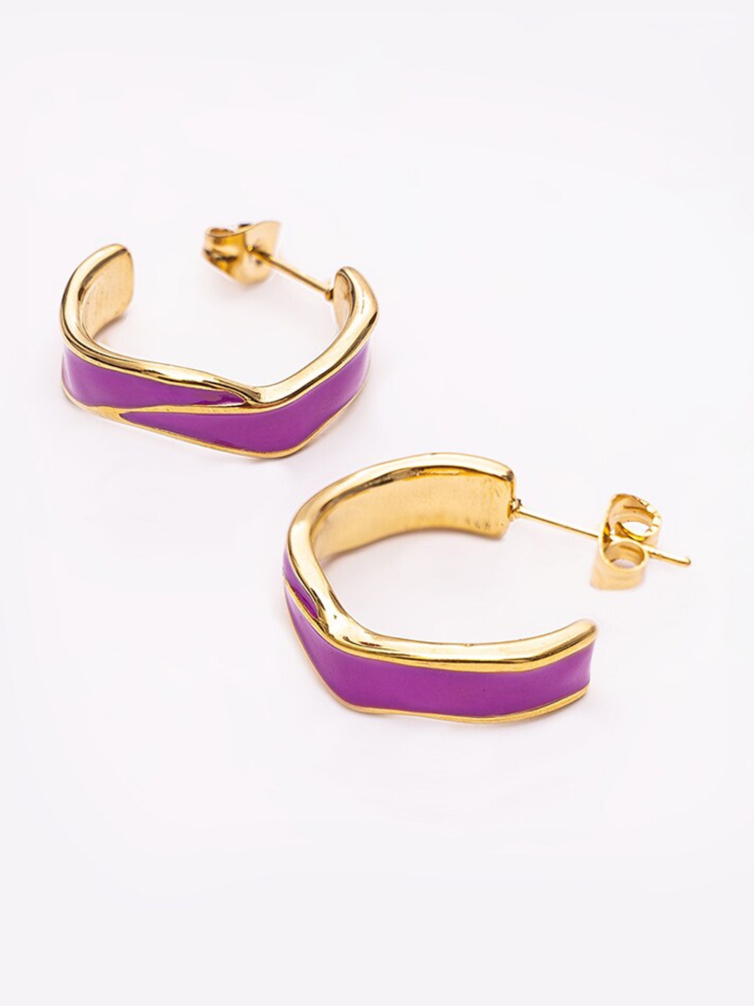 

PALMONAS 18KT Gold-Plated Half Hoop Earrings